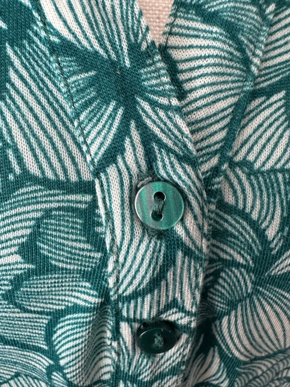H&M Teal Floral Split V-Neck Blouse - Picture 3 of 4